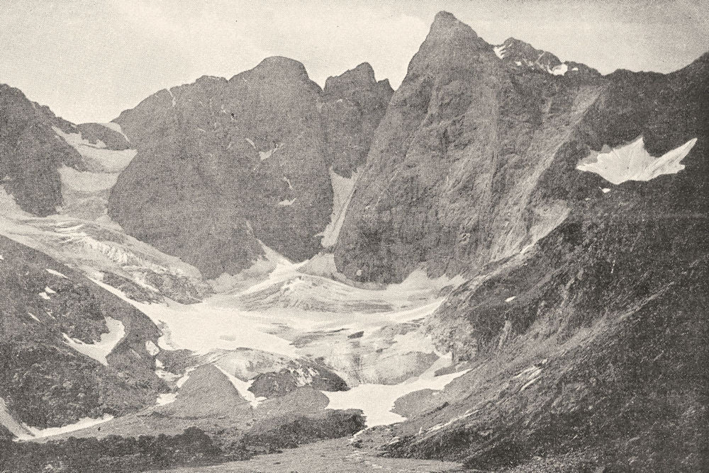 HAUTES- PYRÉNÉES. Le Grand Vignemale vu des Oulettes D'ossoue 1900 old print